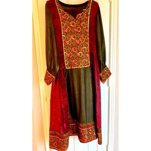 Silk Embroidered Gown